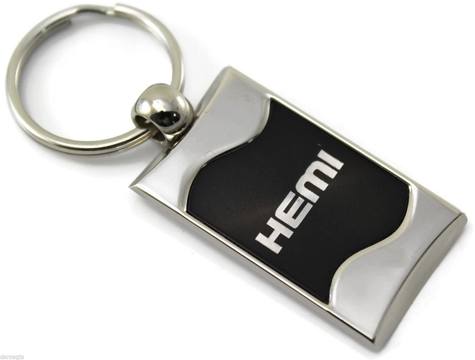 Black Hemi Rectangular Wave Authentic Key Chain